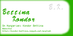 bettina kondor business card